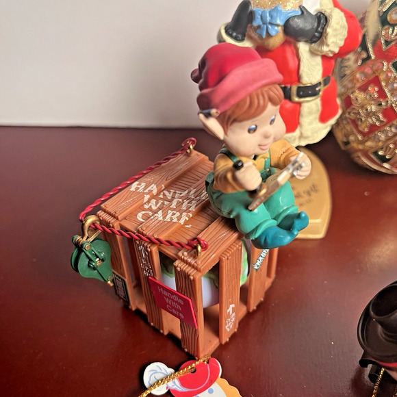 Vintage Christmas Ornaments Lot Santa Elf Candy Cane Violin 12 Days Mixed 19 Pc - Picture 7 of 11